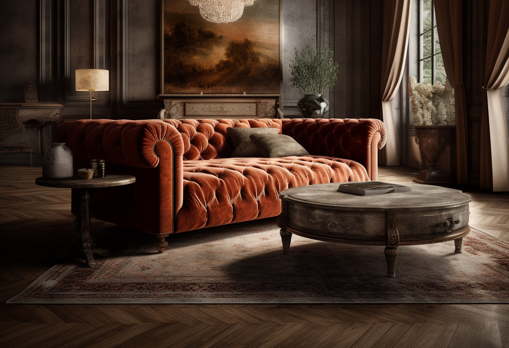 Versatile Chesterfield sofa in a high-end interior