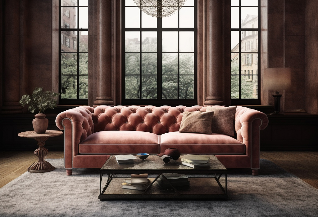 Chesterfield-style sofa bed blending classic design features with modern functionality