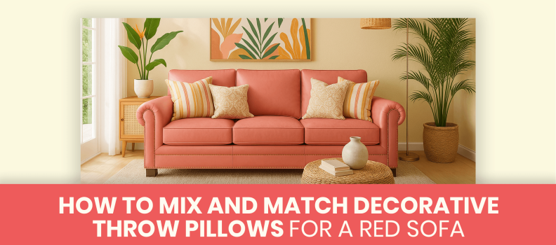 How to Mix and Match Decorative Throw Pillows for a Red Sofa